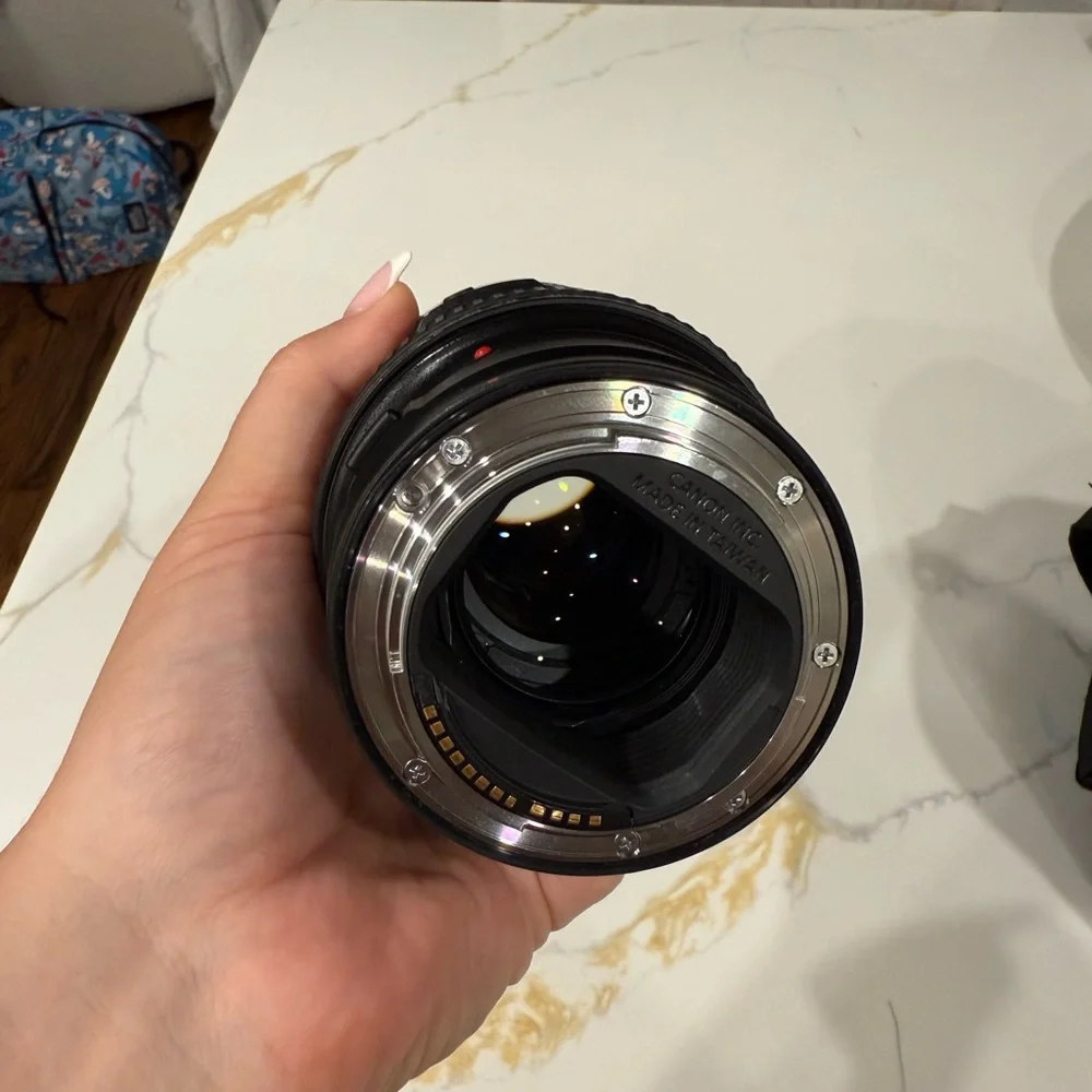 Canon Black and Red Camera Lens